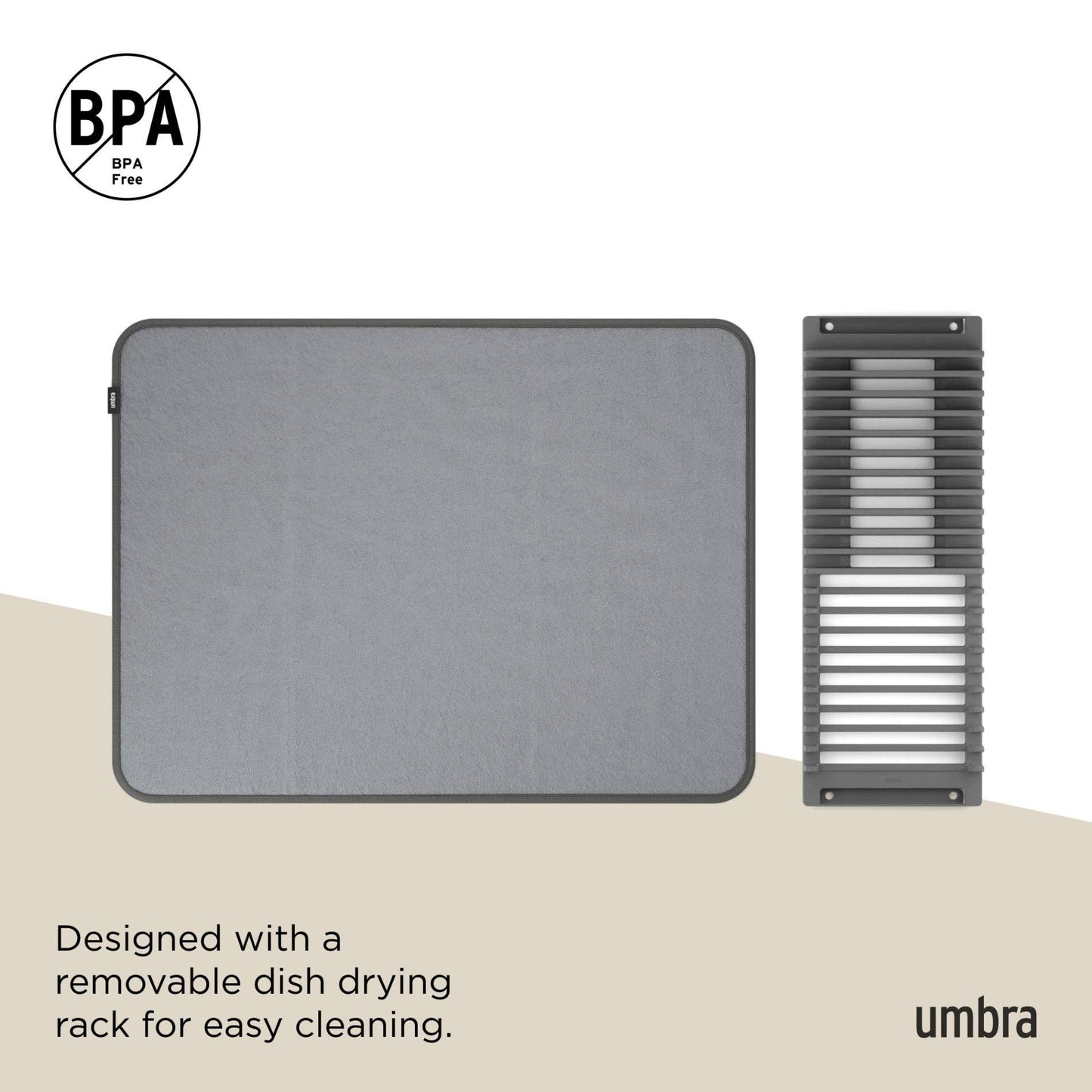 UDry Dish Rack with Drying Mat