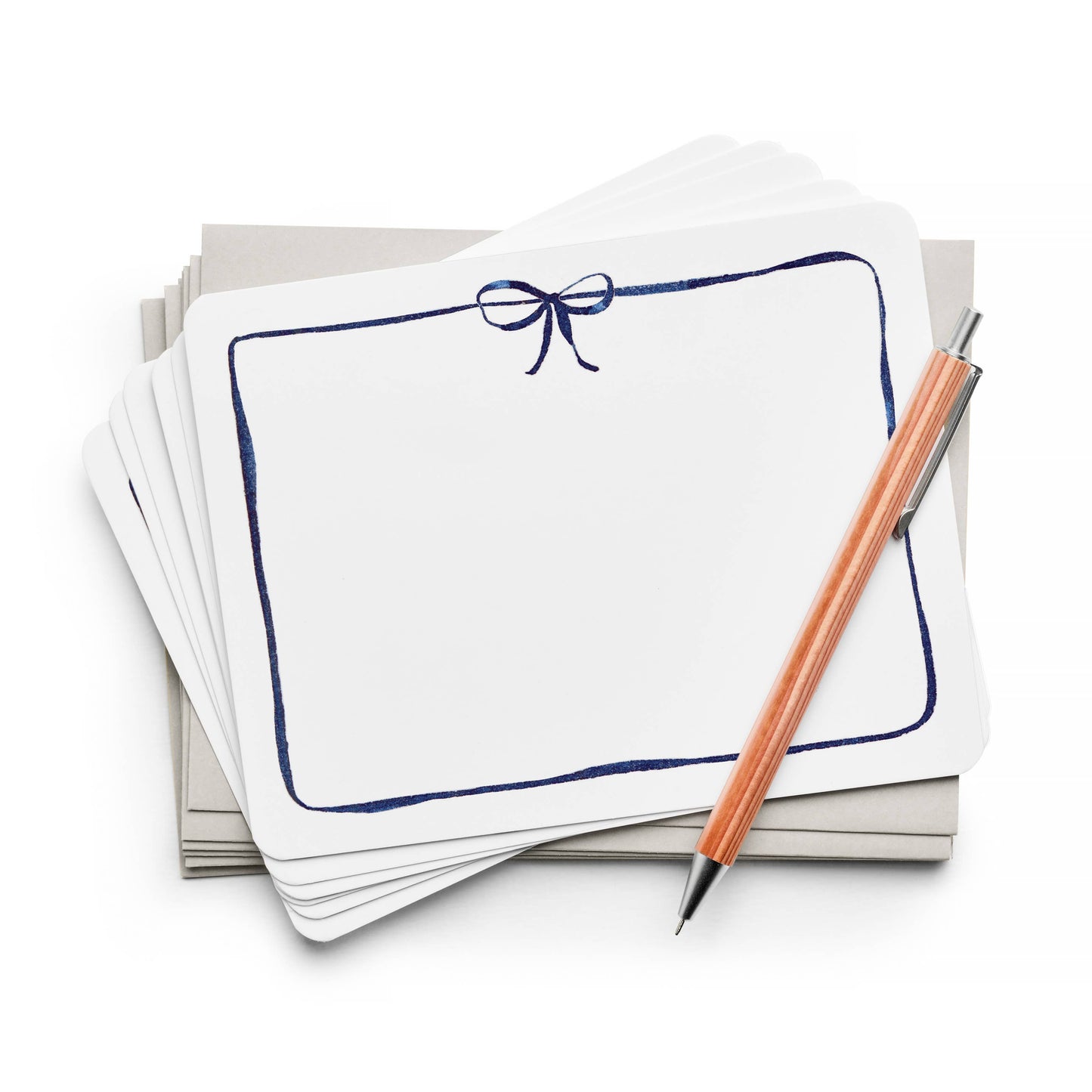 E. Frances Paper - Navy Bow Flat Notes – Boxed Set of 8 Notecards