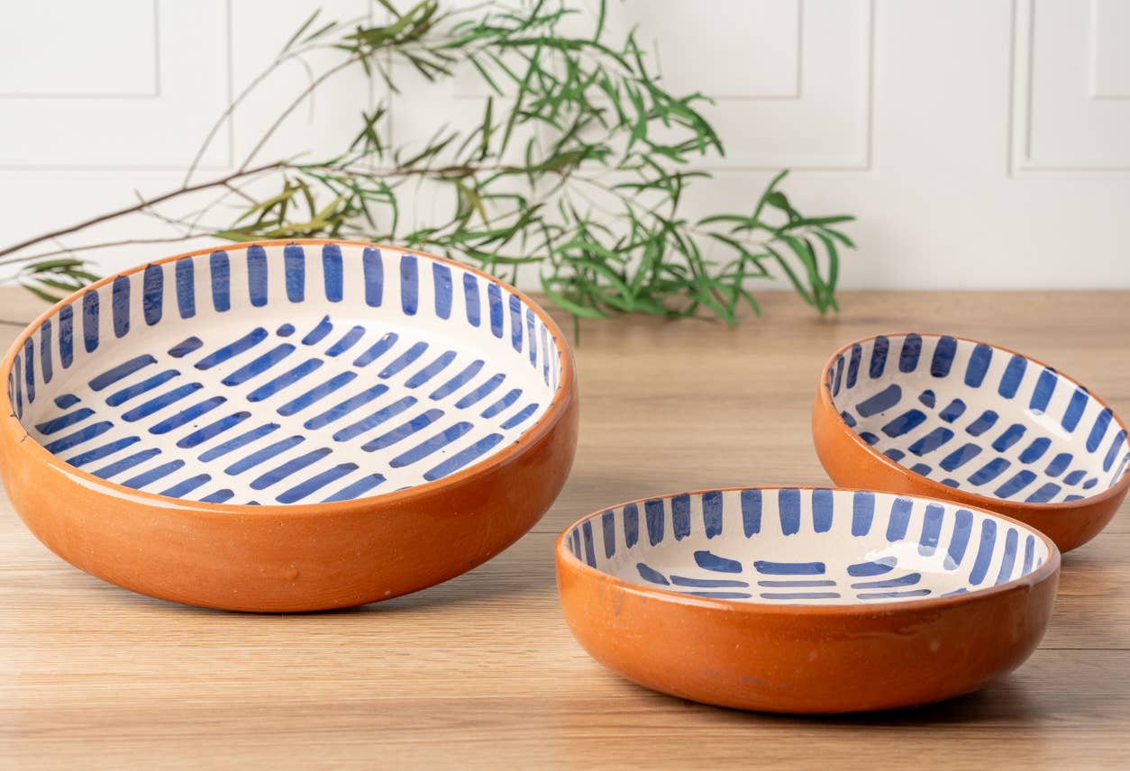 Moroccan Blue Stripe Dishes