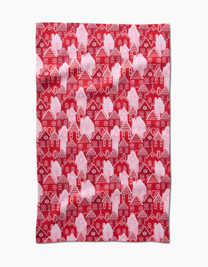 Geometry - Christmas Houses Tea Towel