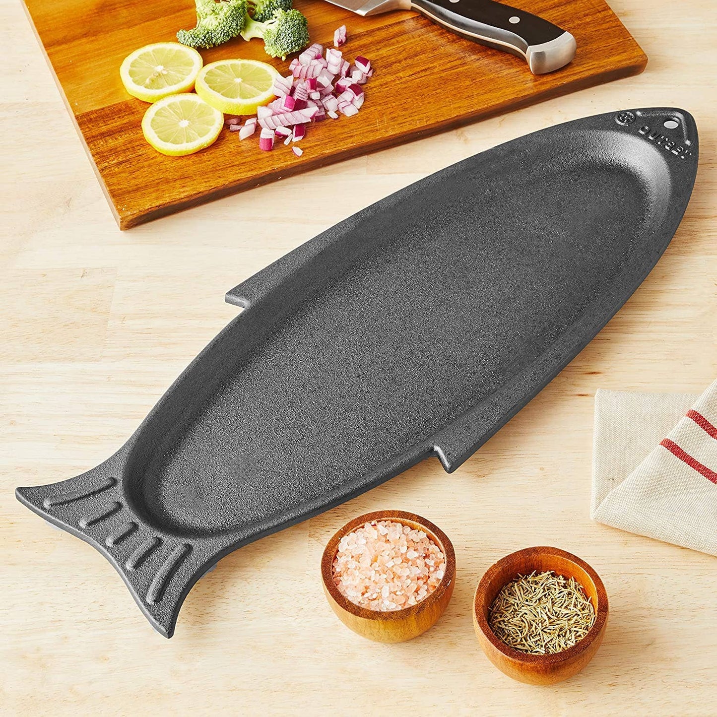 Outset Cast Iron Fish Grill and Serving Pan