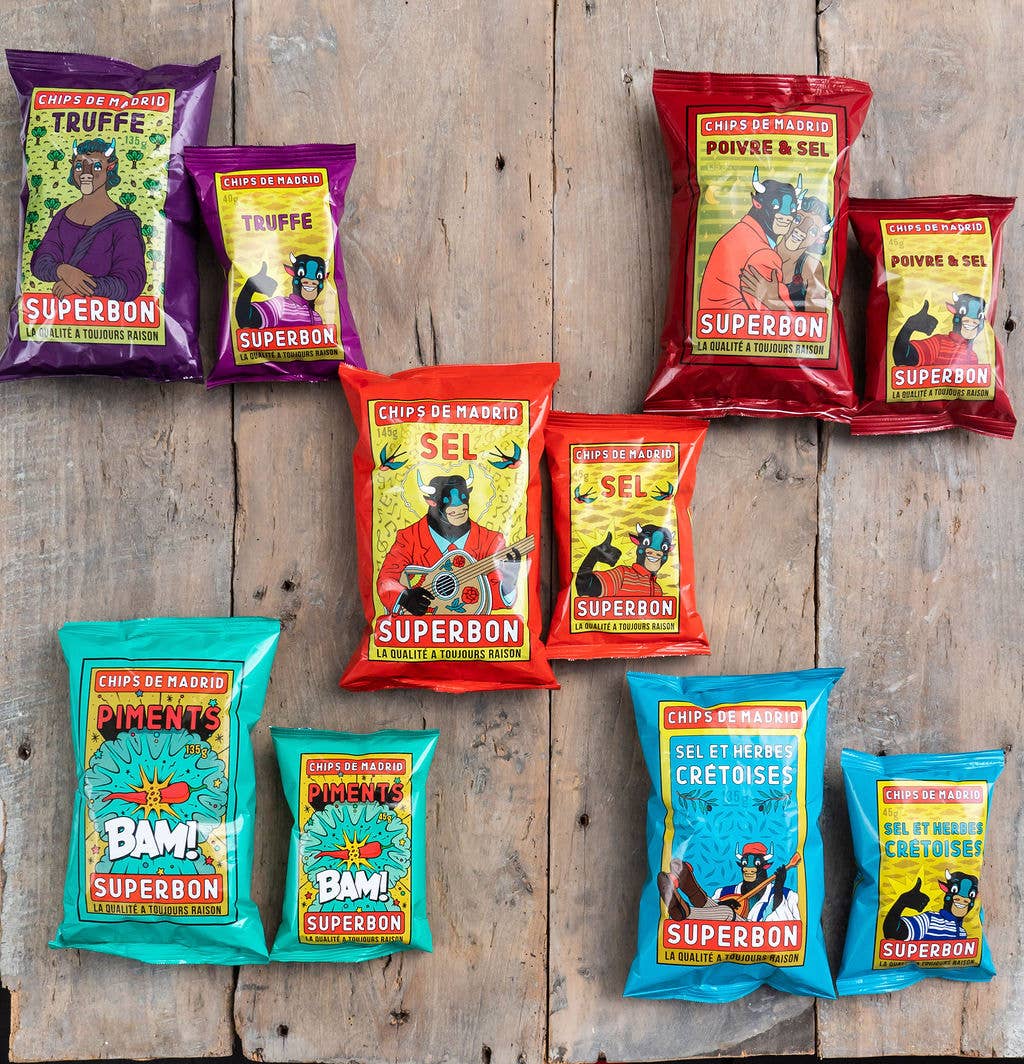 Superbon Chips de Madrid - Salt & Cretian Herbs Potato Chips, 135g