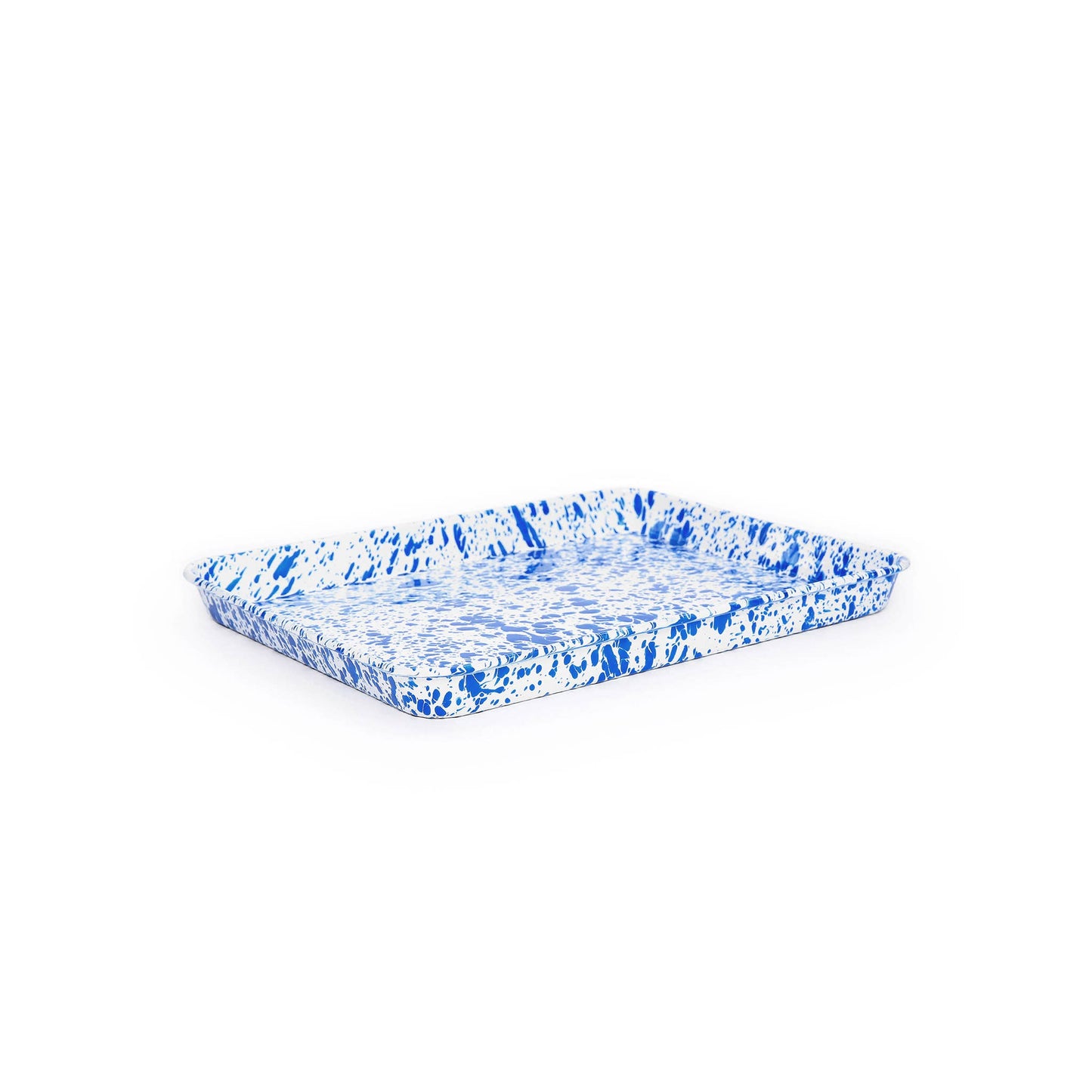 Crow Canyon Home Splatter Enamelware Small Rectangular Tray