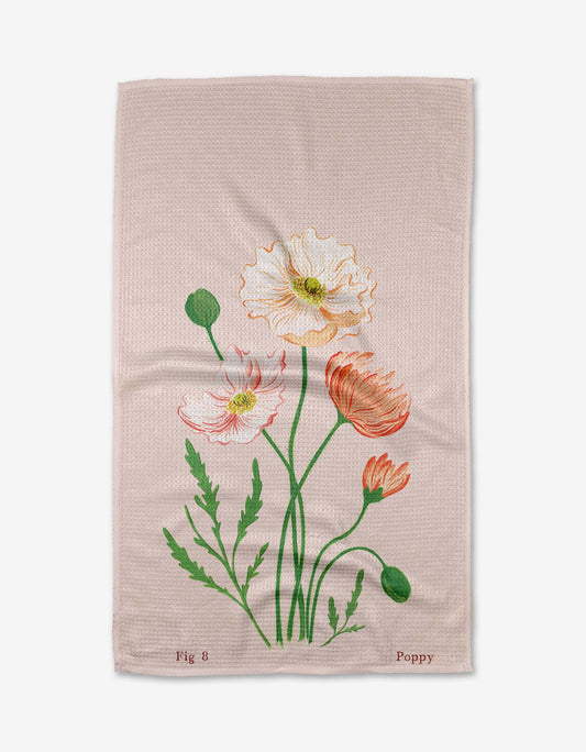 Geometry - August Poppy Tea Towel