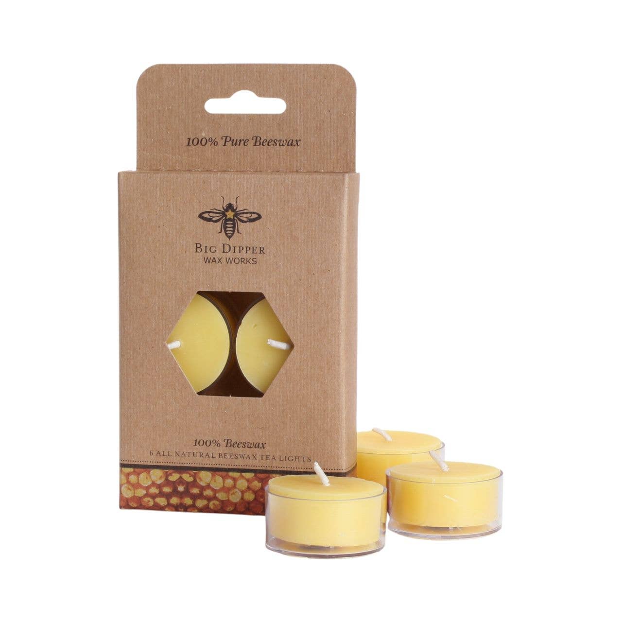 Big Dipper Wax Works 100% Pure Beeswax Tea Light Candles