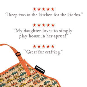 Urban Infant - Little Helper Kids Apron, Washable Cotton/Poly - Traffic