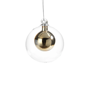 Double Glass Gold Small Ornament