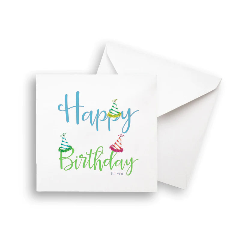 Party Hats with Happy Birthday Notecard