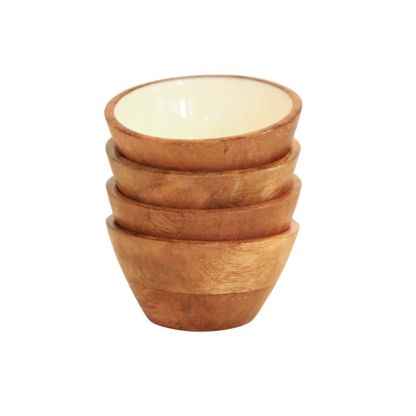 Mango Wood & Enamel Mini Bowl