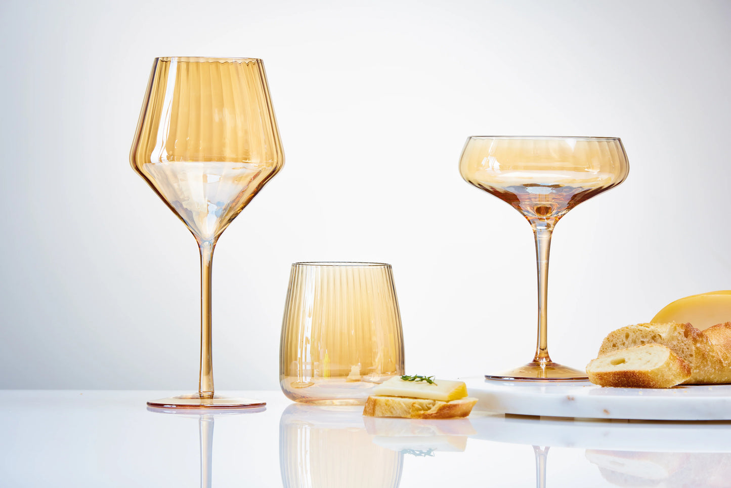 Chelsea Optic Coupe Glass, Amber