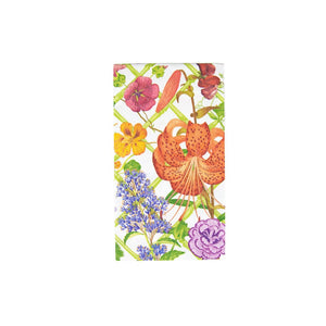 Caspari Floral Trellis Guest Towel Napkins, Set of 15