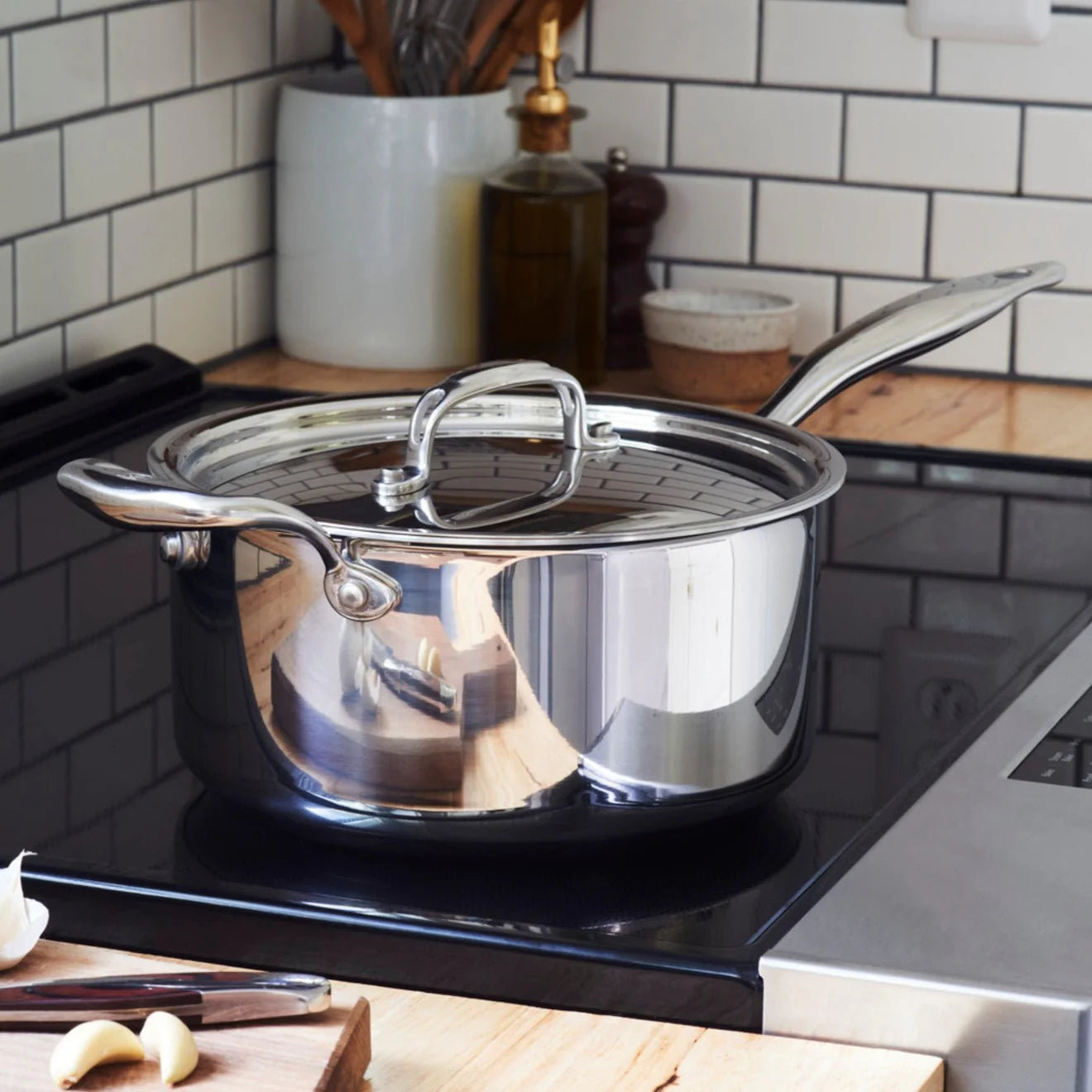 Heritage Steel Saucepan with Lid - 4 Qt