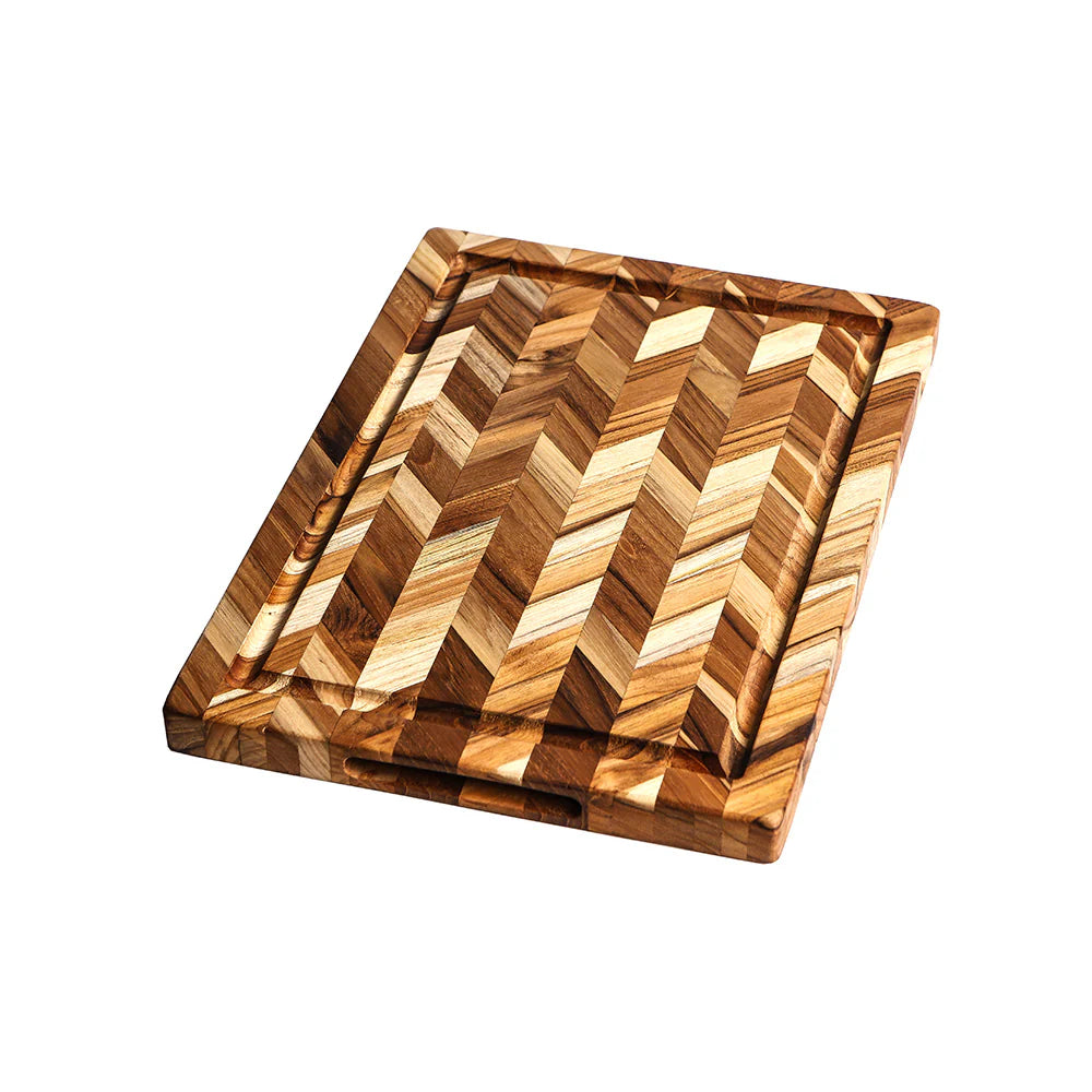 Teakhaus Herringbone Cutting Board, Medium Thickness