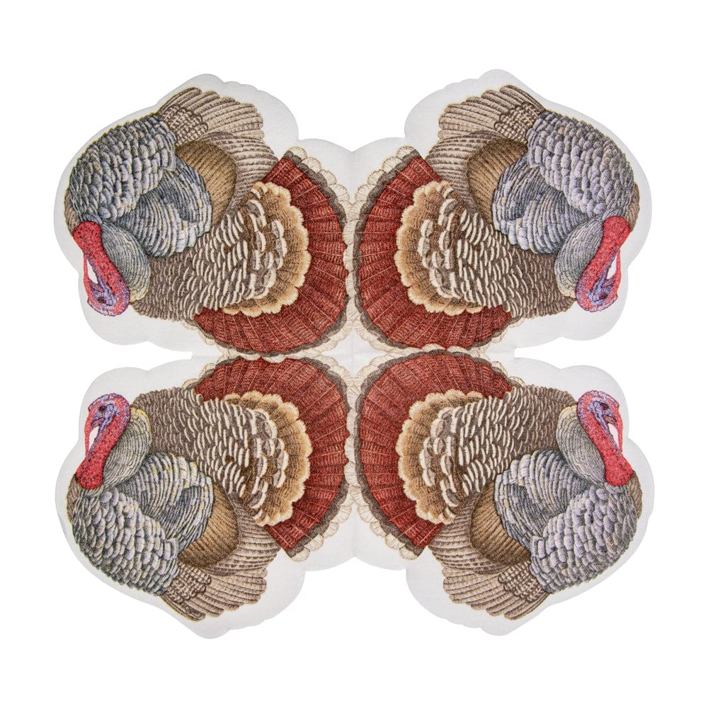 Caspari Turkey Die-Cut Napkins, Set of 15