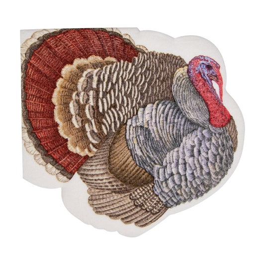 Caspari Turkey Die-Cut Napkins, Set of 15