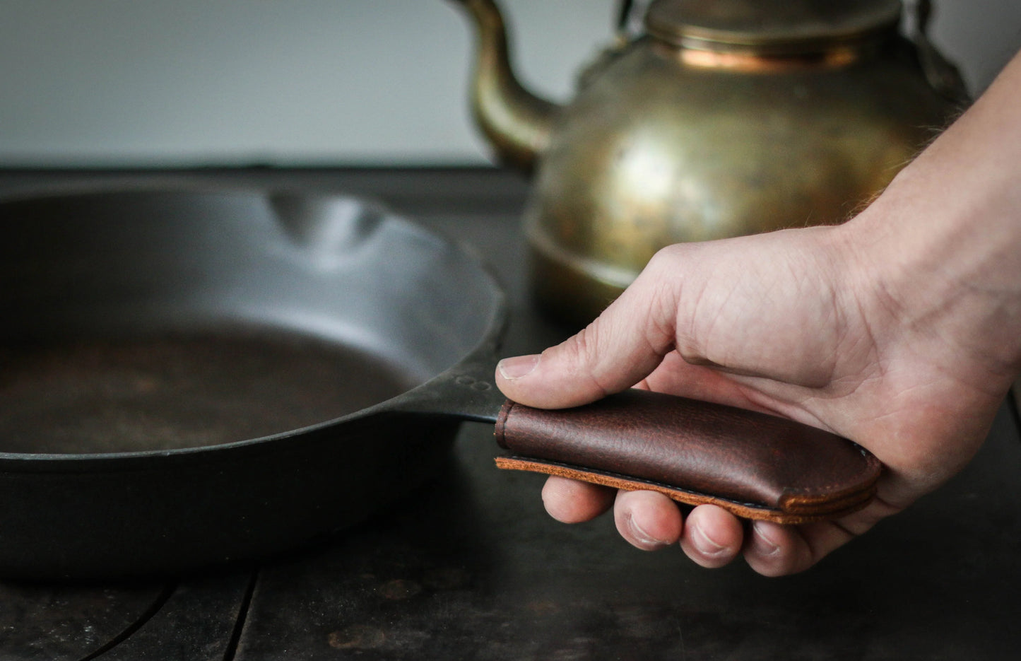 Leather Cast Iron Skillet Handle Cover