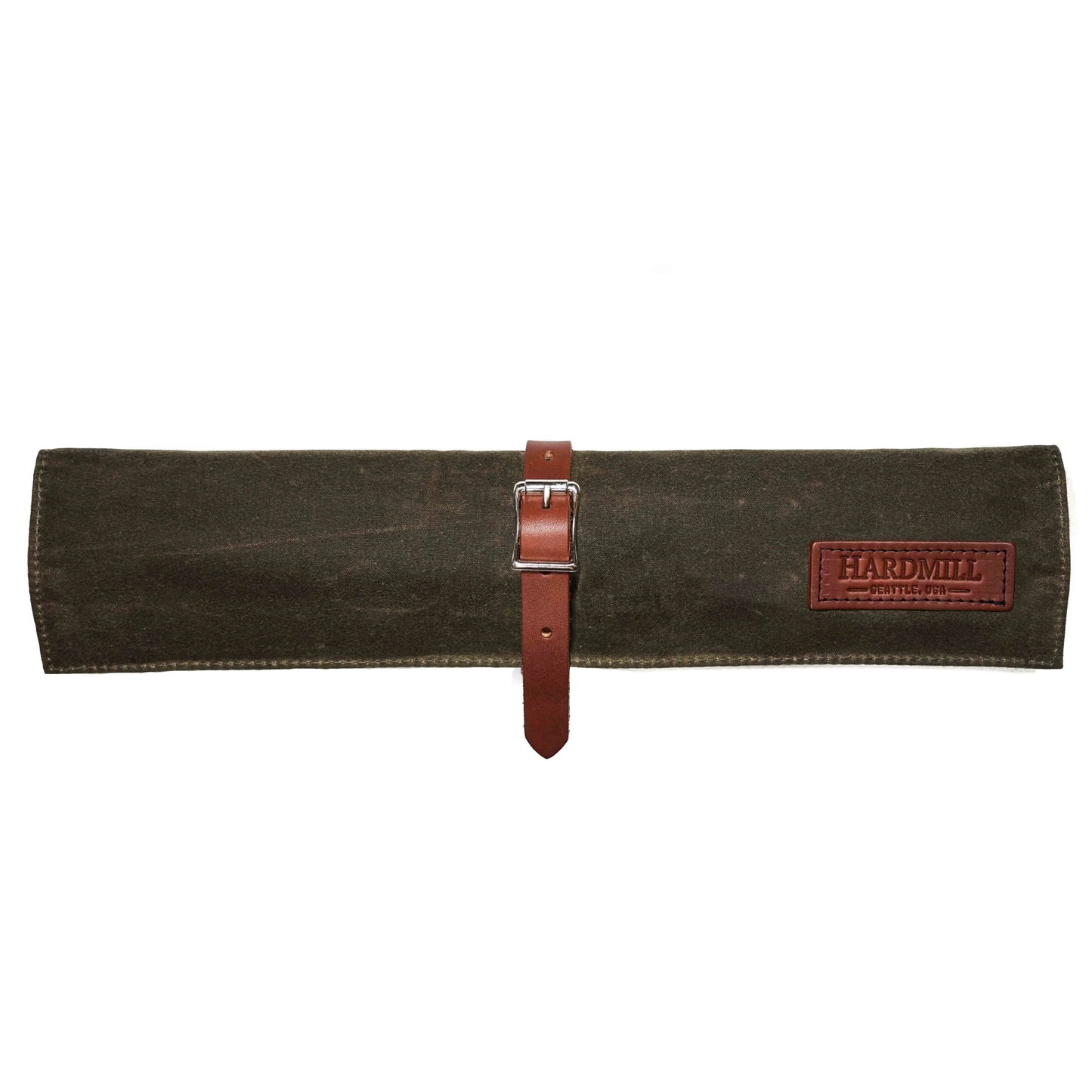 Waxed Compact Knife Roll, Dark Oak