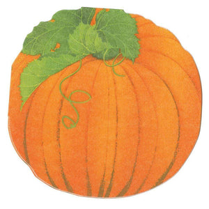 Caspari Pumpkin Die-Cut Paper Linen Party Napkins, Set of 15