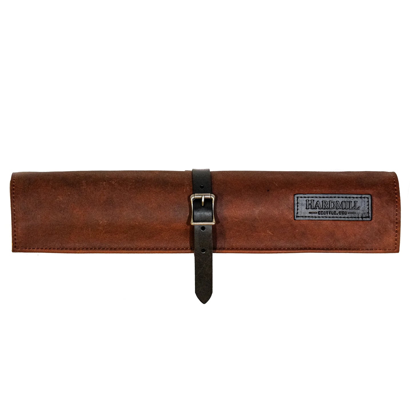 Leather Compact Knife Roll, Cognac