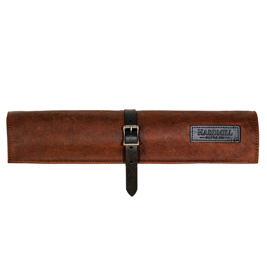 Leather Compact Knife Roll, Cognac