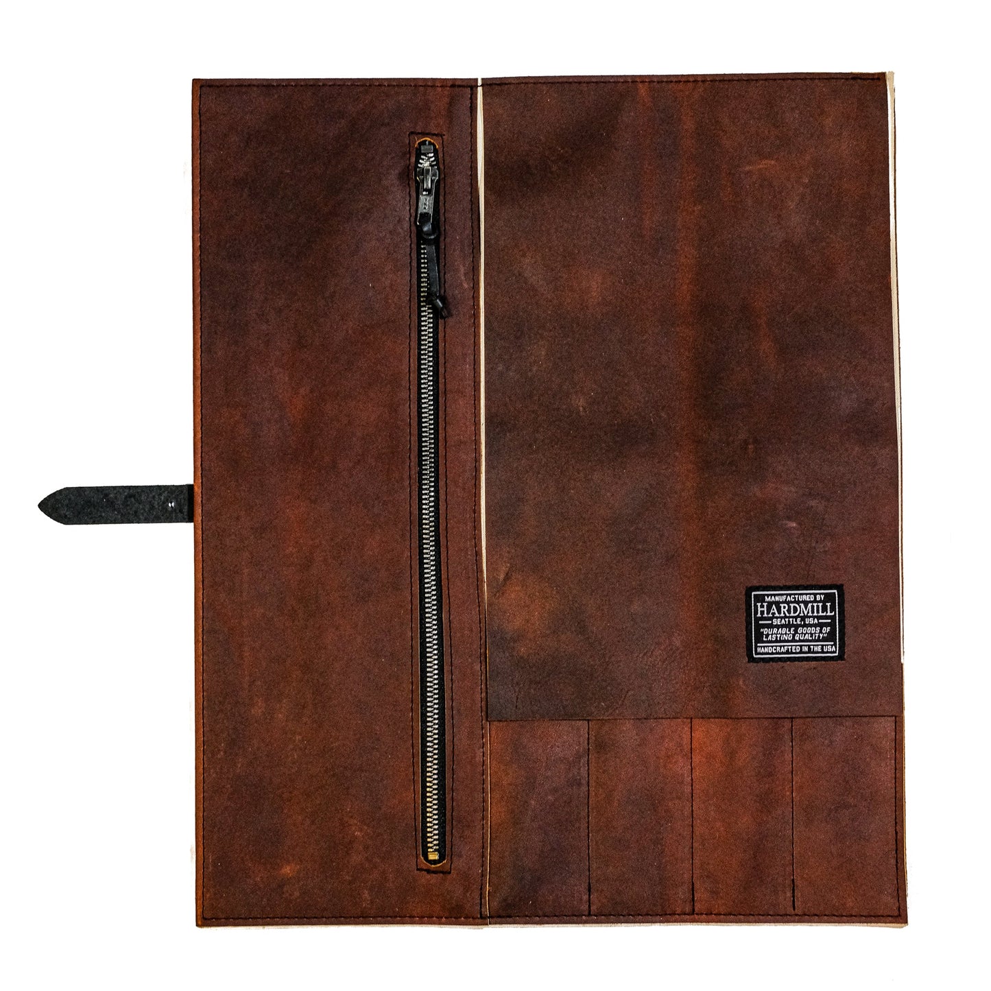 Leather Compact Knife Roll, Cognac