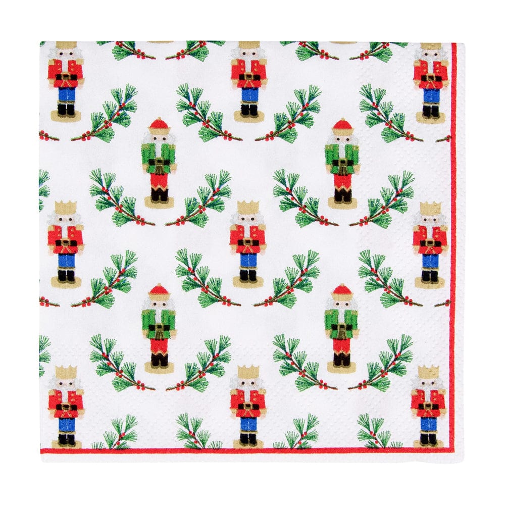 Caspari Little Nutcracker Cocktail Napkins, Set of 20
