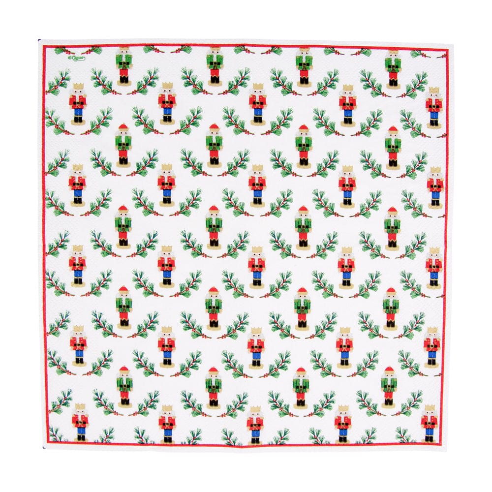 Caspari Little Nutcracker Cocktail Napkins, Set of 20
