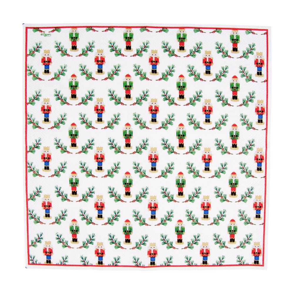 Caspari Little Nutcracker Cocktail Napkins, Set of 20