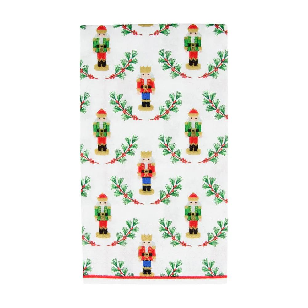 Caspari Little Nutcracker Guest Towel Napkins, Set of 15