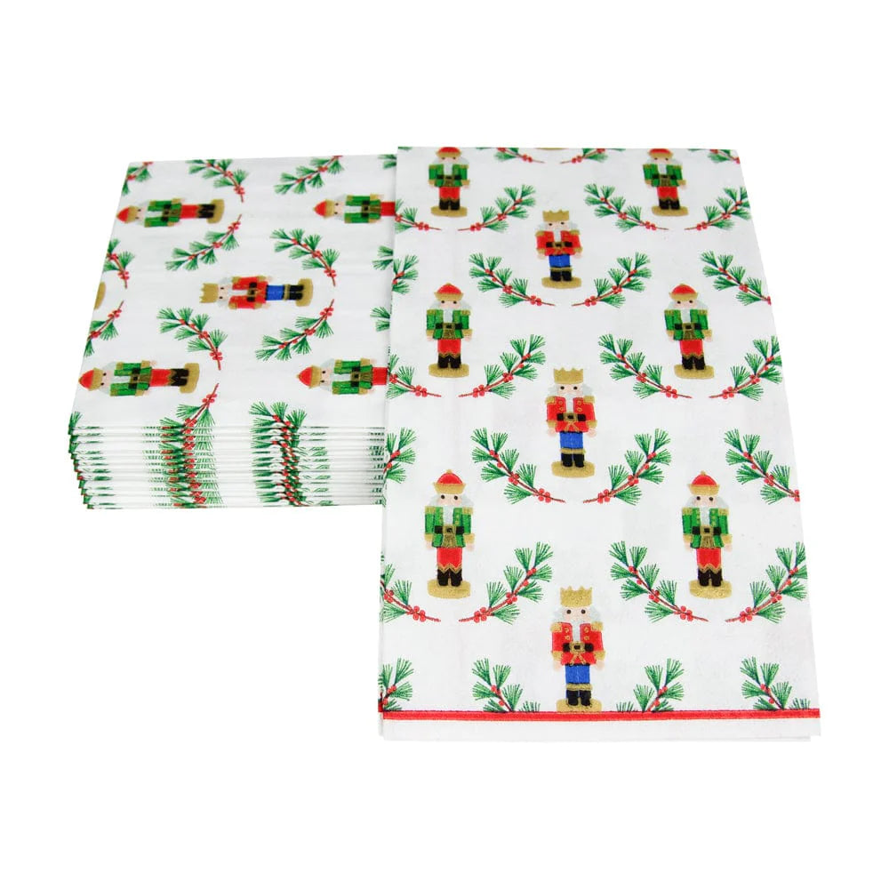 Caspari Little Nutcracker Guest Towel Napkins, Set of 15