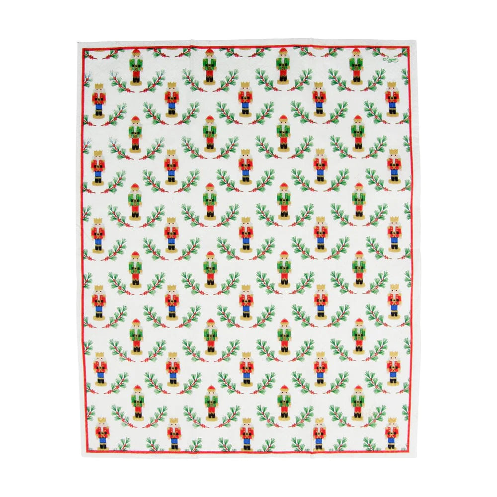 Caspari Little Nutcracker Guest Towel Napkins, Set of 15