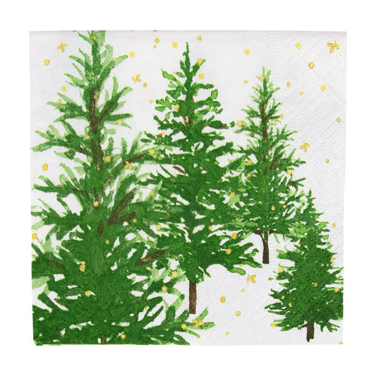 Caspari White Christmas Cocktail Napkins, Set of 20