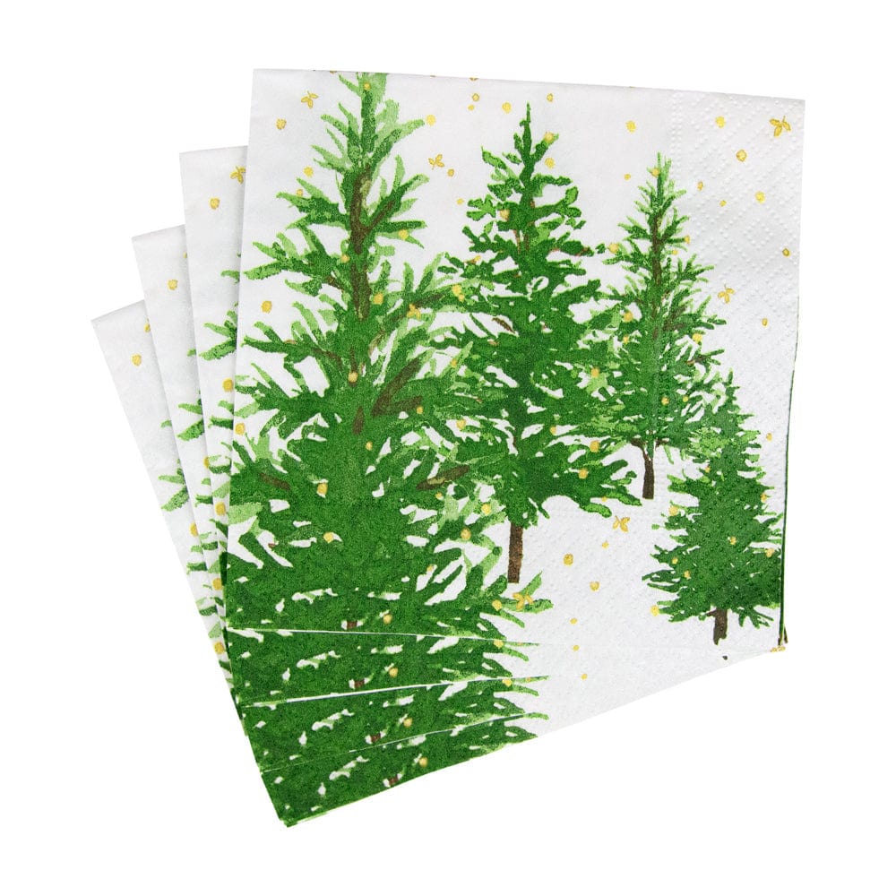 Caspari White Christmas Cocktail Napkins, Set of 20