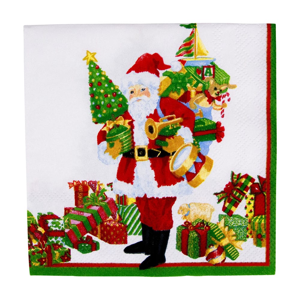 Caspari Mr. Claus Cocktail Napkins, Set of 20