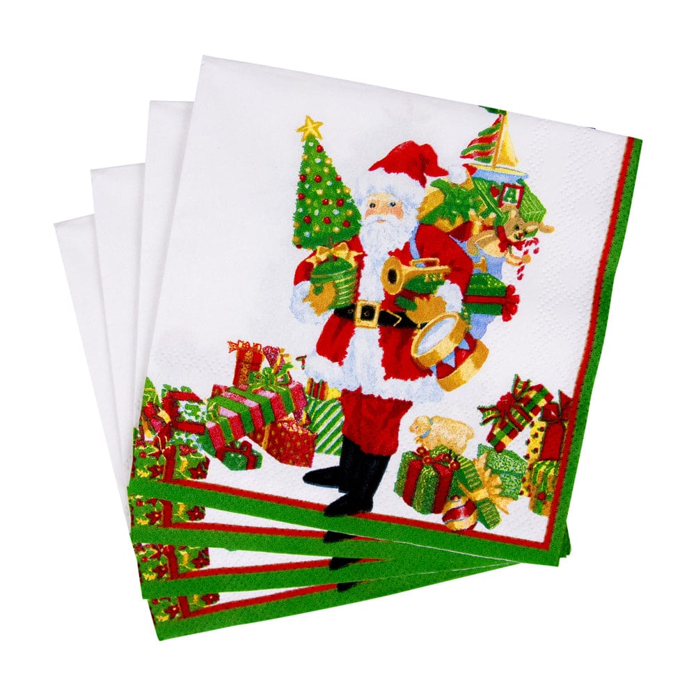 Caspari Mr. Claus Cocktail Napkins, Set of 20