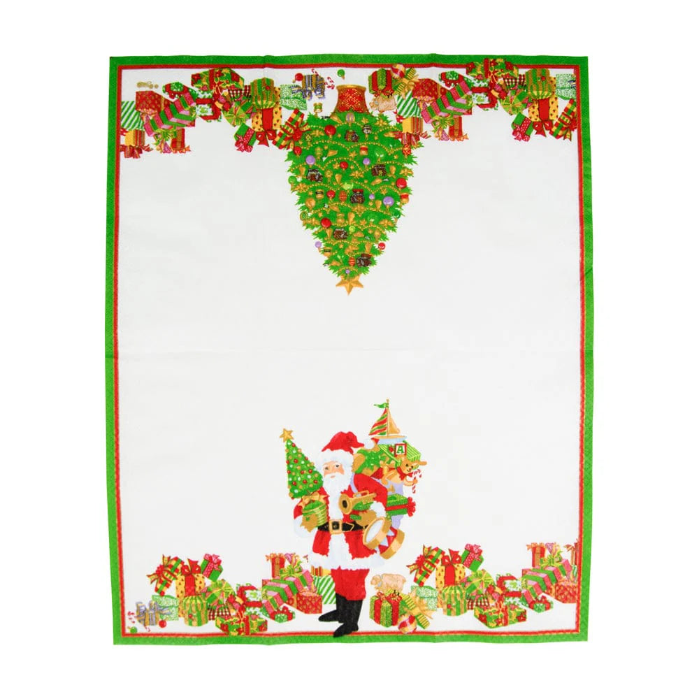 Caspari Mr. Claus Guest Towel Napkins, Set of 15