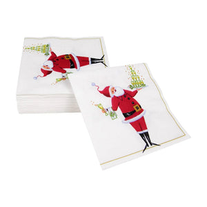 Caspari Santa Serving Drinks Cocktail Napkins, Set of 20