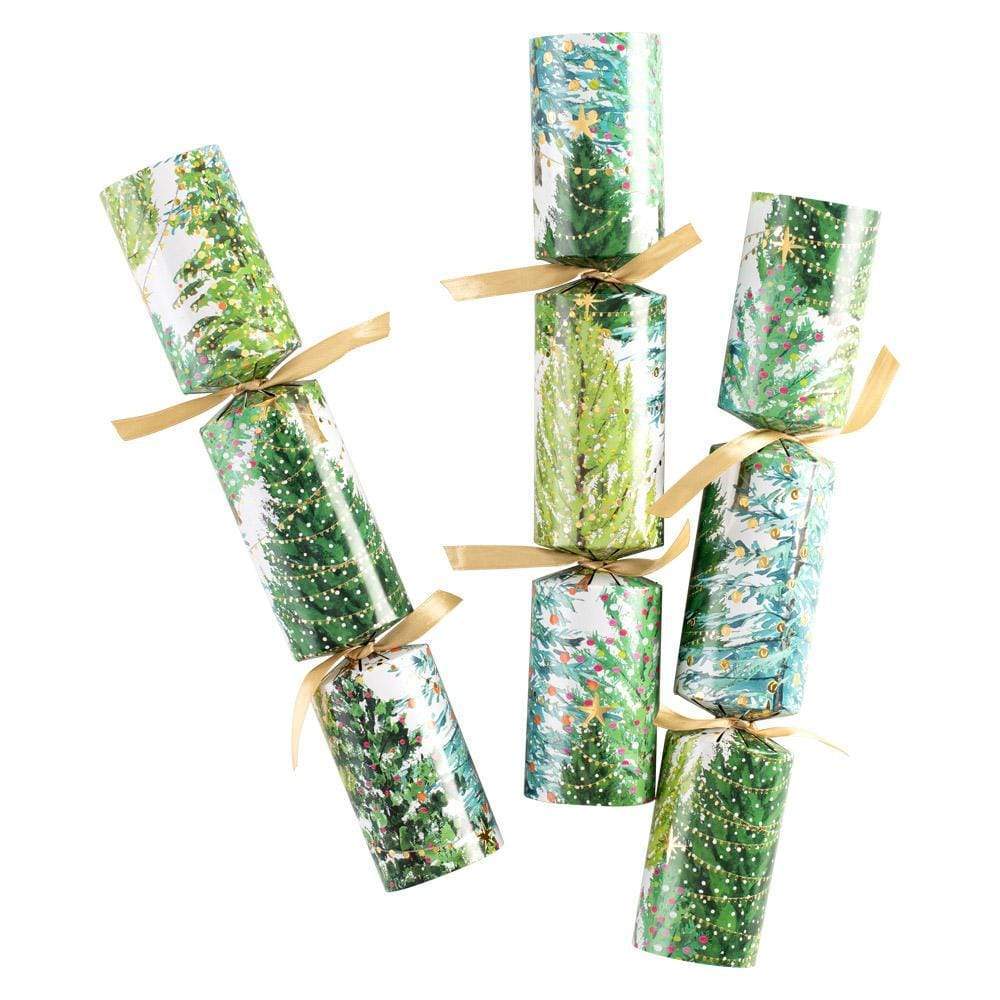 Caspari Christmas Trees with Lights Celebration Christmas Crackers, Set of 6