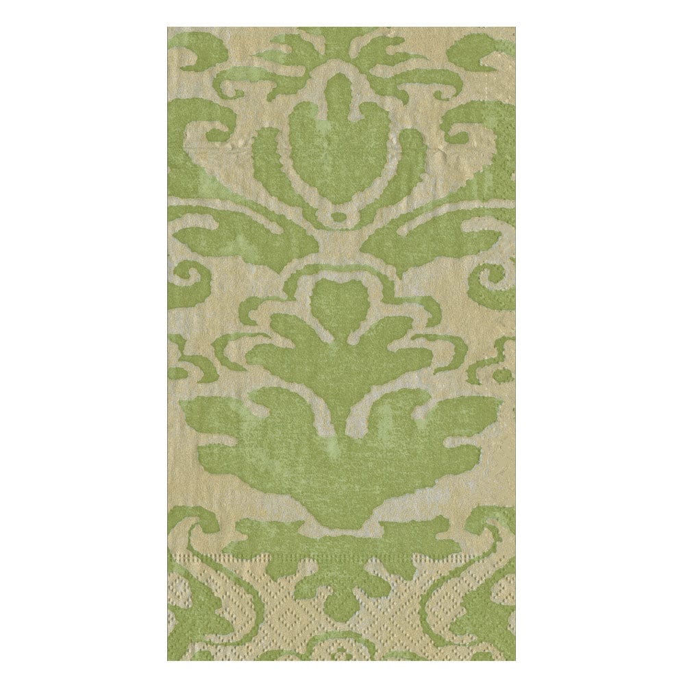 Caspari Palazzo Moss Green Guest Towel Napkins, Set of 15