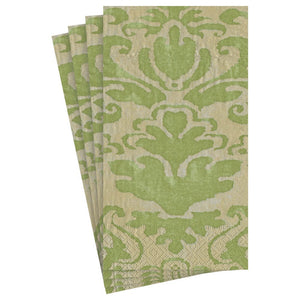 Caspari Palazzo Moss Green Guest Towel Napkins, Set of 15