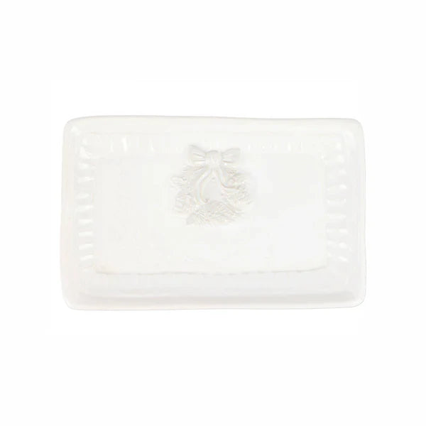 Vietri Pietra Natale Wreath Rectangular Tray