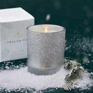 Thymes Frasier Fir Flocked Candle, 6.5oz