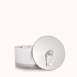 Thymes Frasier Fir Flocked 3-Wick Poured Candle, 18oz