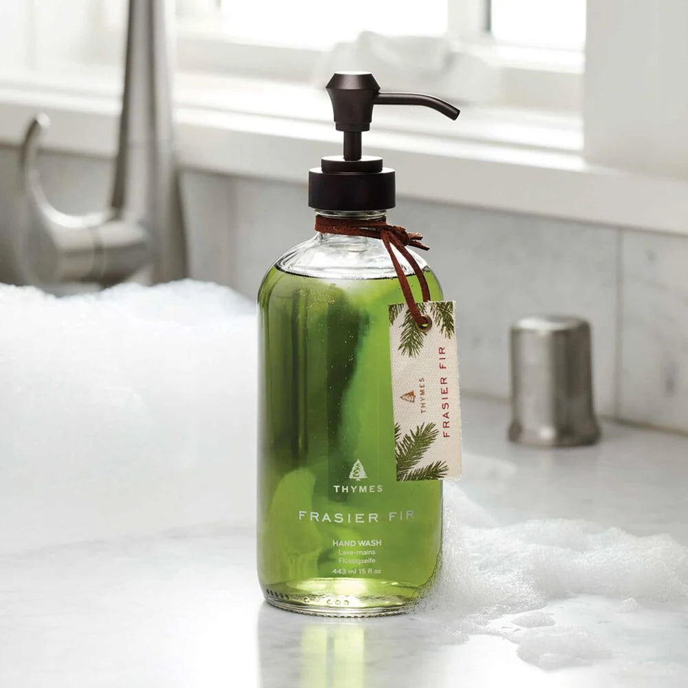 Thymes Frasier Fir Glass Hand Wash, Large