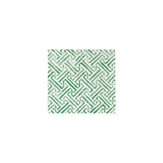 Vietri Papersoft Napkins Greek Key Green Cocktail Napkins, Pack Of 20
