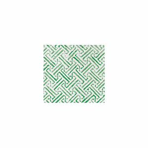 Vietri Papersoft Napkins Greek Key Green Cocktail Napkins, Pack Of 20