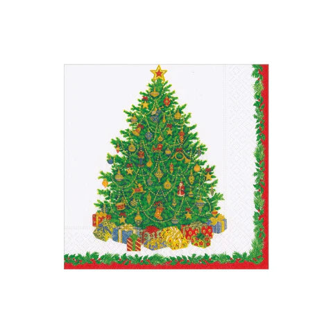 Caspari Christmas Tree Cocktail Napkins, Set of 12