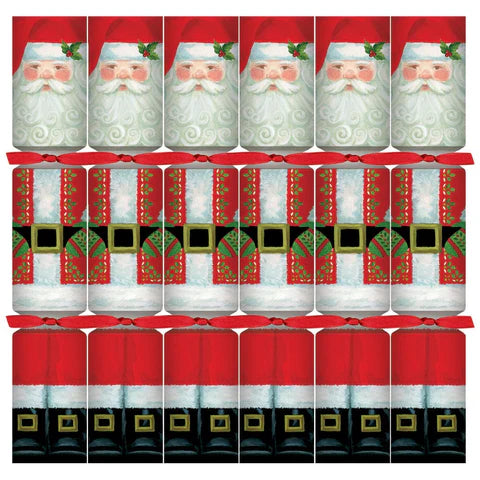 Caspari Santa Claus Christmas Crackers, Set of 6