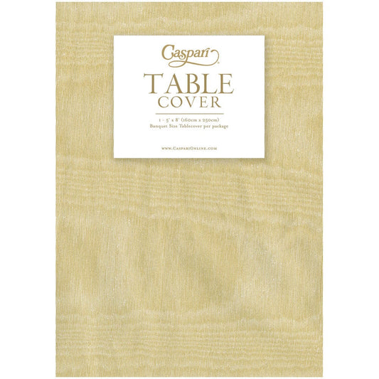 Caspari Moire Light Gold Paper Table Cover, 1 Each