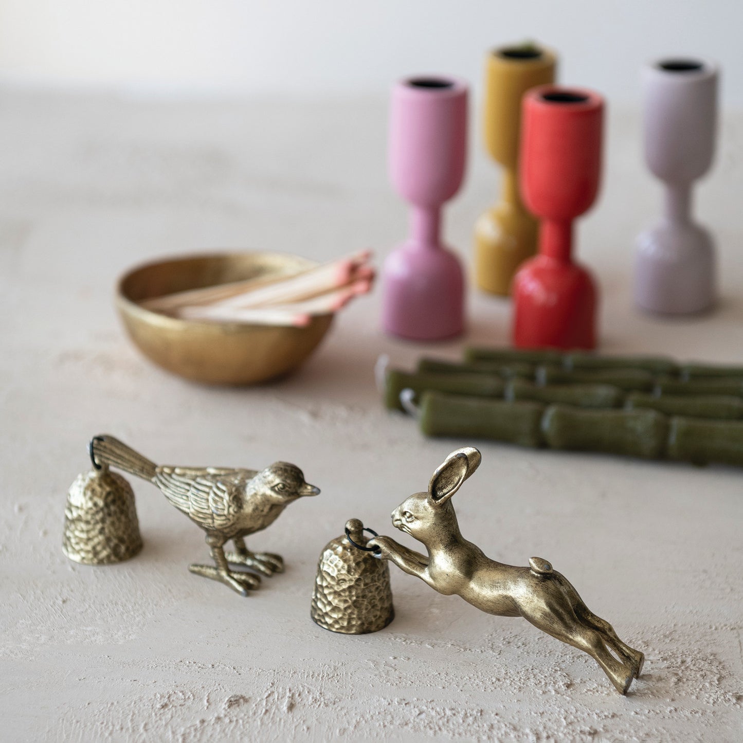 Pewter Bird Shaped Candle Snuffer, Antique Gold